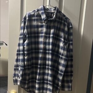 St. John's Bay Blue and White Plaid Shirt